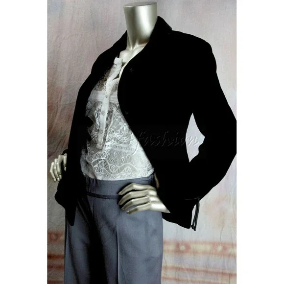 $4600 NWT CHADO Ralph Rucci Black Super Soft Velvet Jacket 6